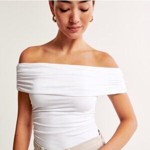 Abercrombie and Fitch modal blend collection white off the shoulder top SX